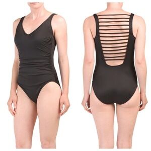 MagicSuit Steffi black one piece swimsuit with strappy back Size 16